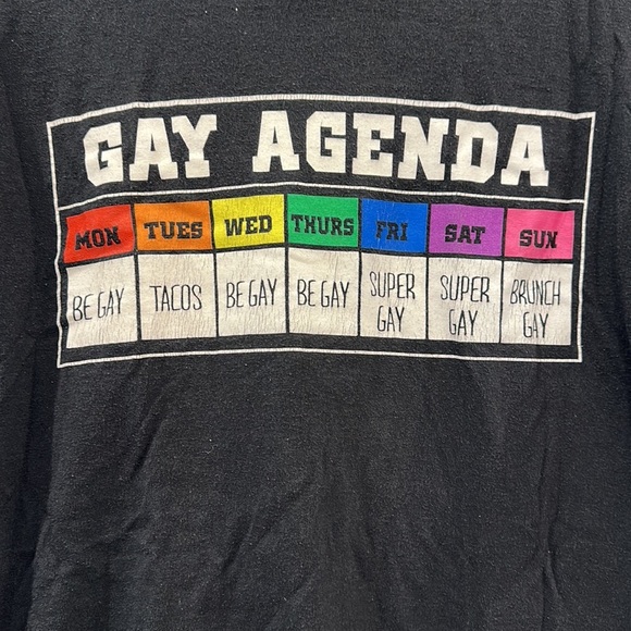 Gay agenda black t- shirt- large - Picture 2 of 3
